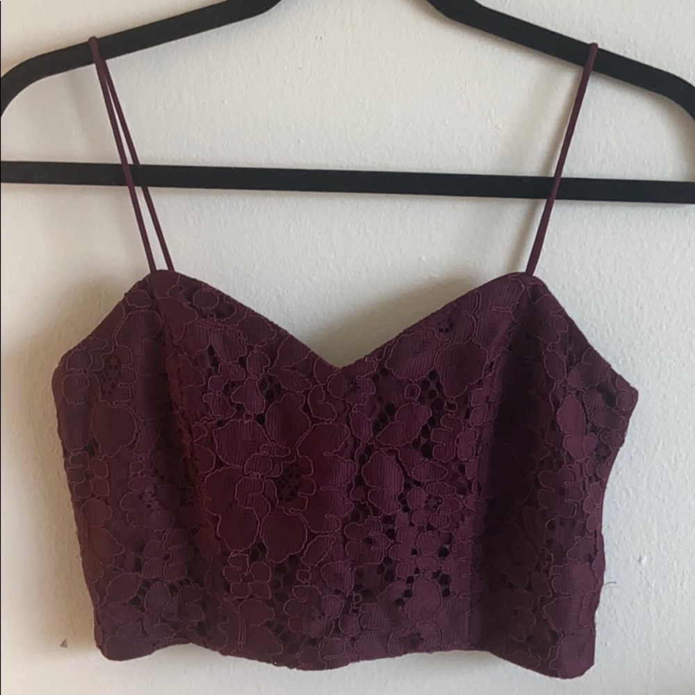 NWOT Maroon TOPSHOP crop